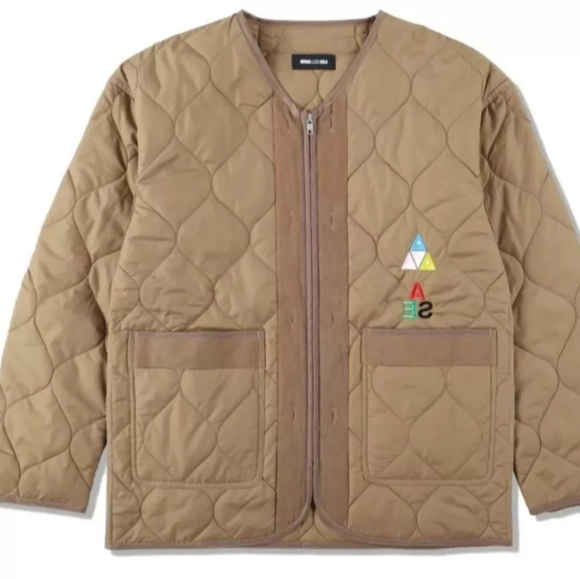 Wind and Sea HUF X WDS Quilted Liner Jacket Brown Size F - Picture 2 of 11